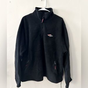ESPN The Store Fleece Jacket M Coat Black Quarter Zip Sports Pullover
